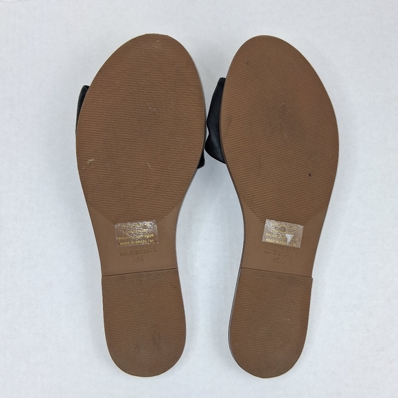 Steve Madden Dipsy Black Leather Slide On Sandals - Picture 5 of 5